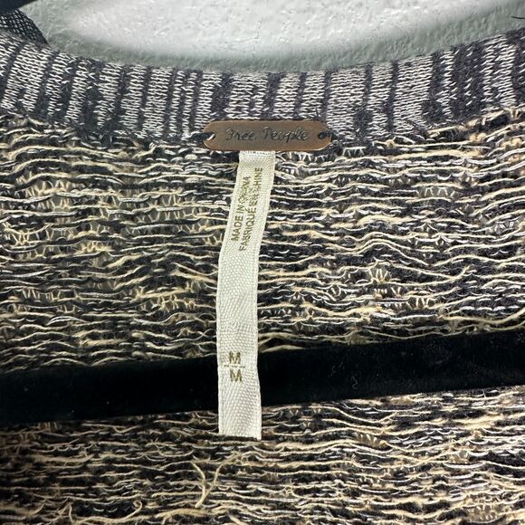 Free People Boho Mixed Material Pattern Long Sleeve Cardigan Topper Size Medium - Picture 3 of 6